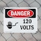 Signmission 120 Volts Danger Sign, Plastic, 10in W x 7in L, 2PK OS-2PACK-DS-P-710-L-1003 - alternate 3